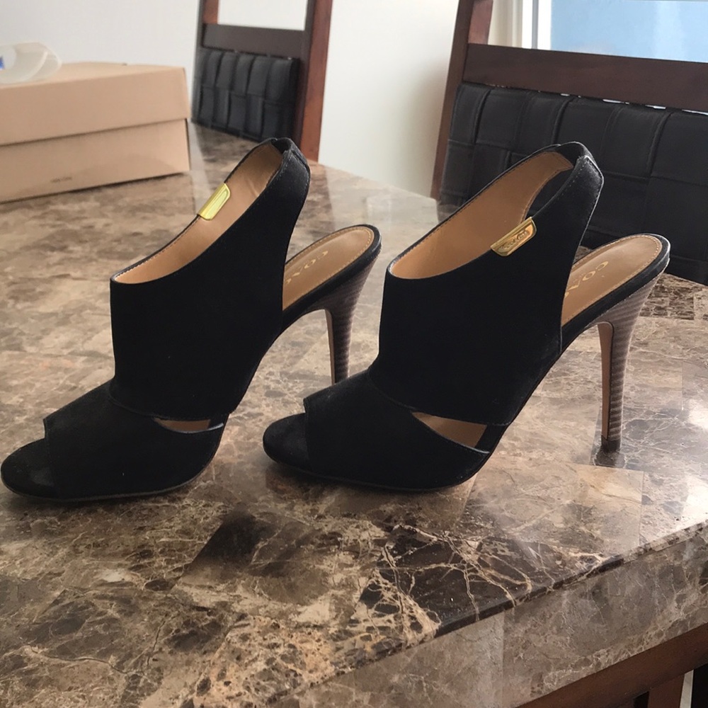 Coach peep toe mule sling back(4” heel) sz 6